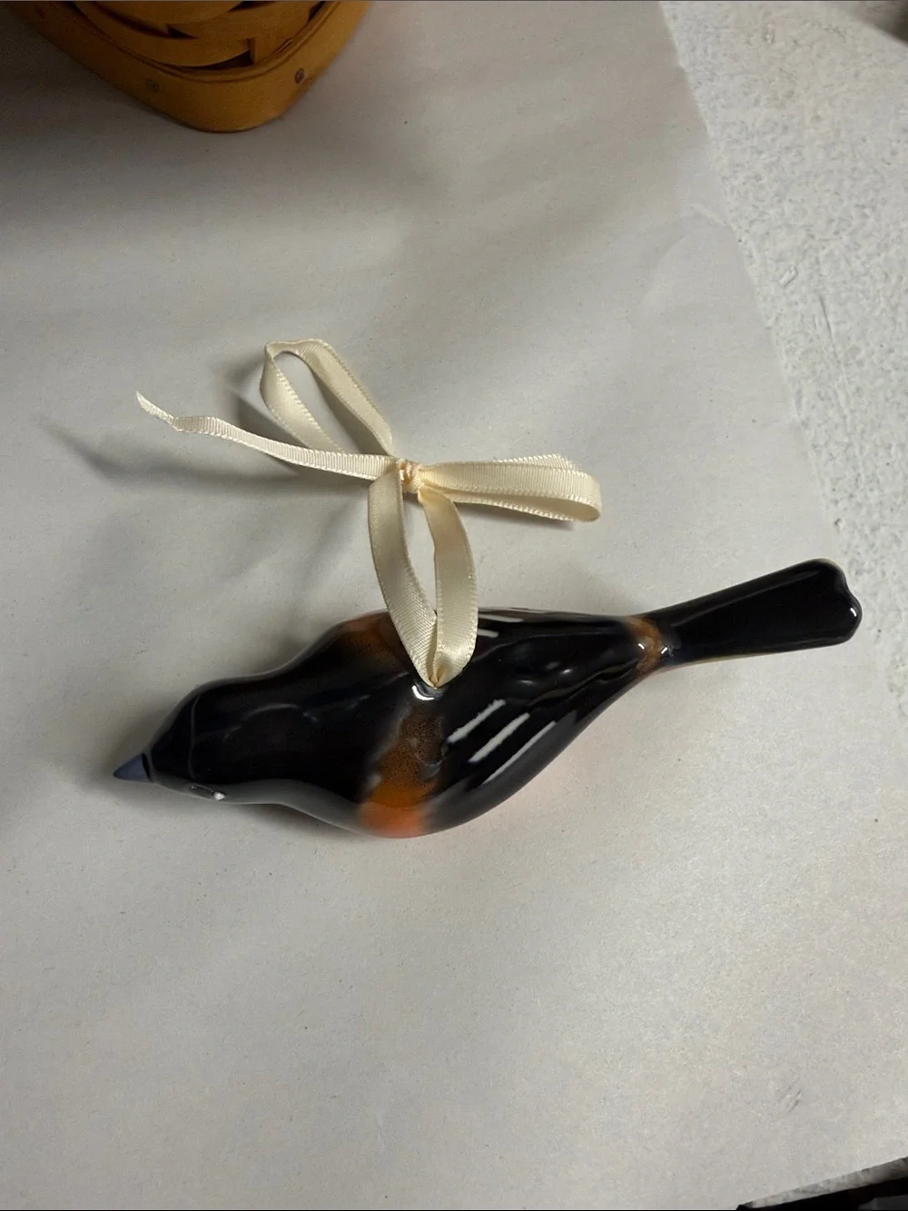 Longaberger Collectors Club Backyard Bird Oriel Black & Orange ornament for Tree